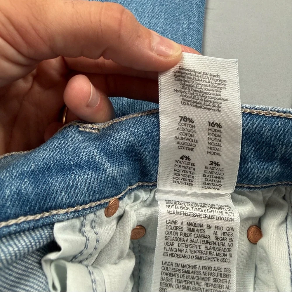 MOTHER Rambler Zip Flood High Rise Straight Jeans Out of the Blue Size 25 - Picture 5 of 10